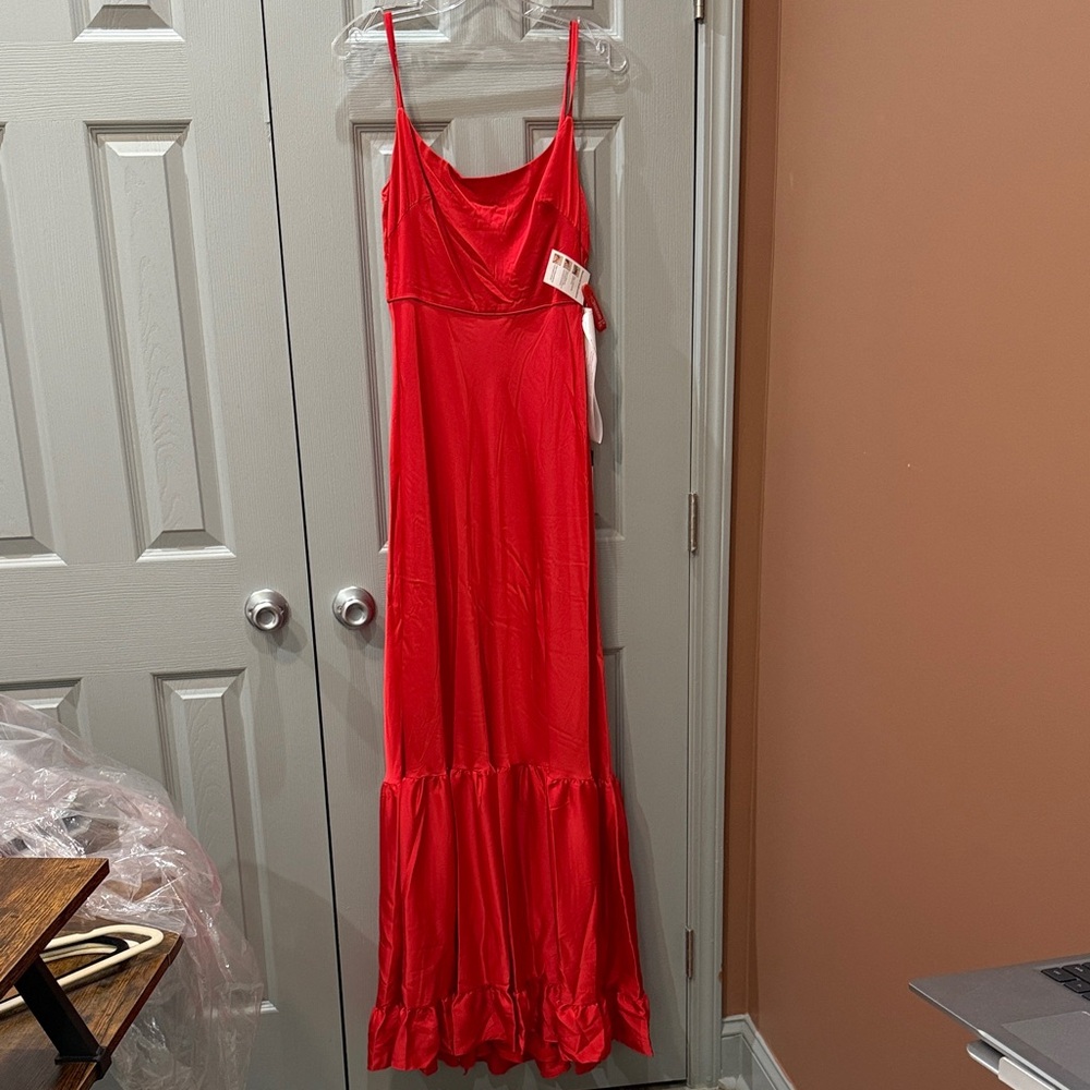 Mac Duggal Red Maxi Dress (size 2)